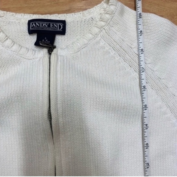 Vintage Land's End White Jacket Cardigan Size Small - Picture 4 of 6